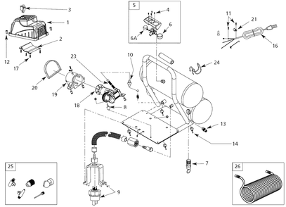 Air-Compressor Parts Diagram and Parts List for FP209500DI  Campbell Hausfeld Compressor